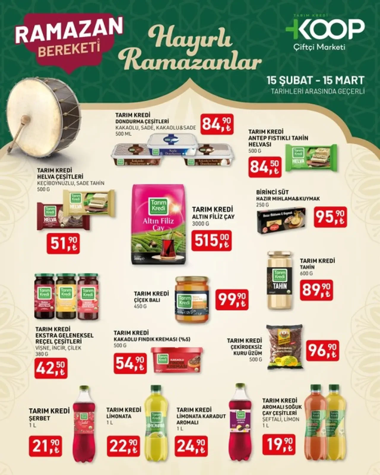 Tarım Kredi Markette Ramazan ayına özel indirim rüzgarı! 15