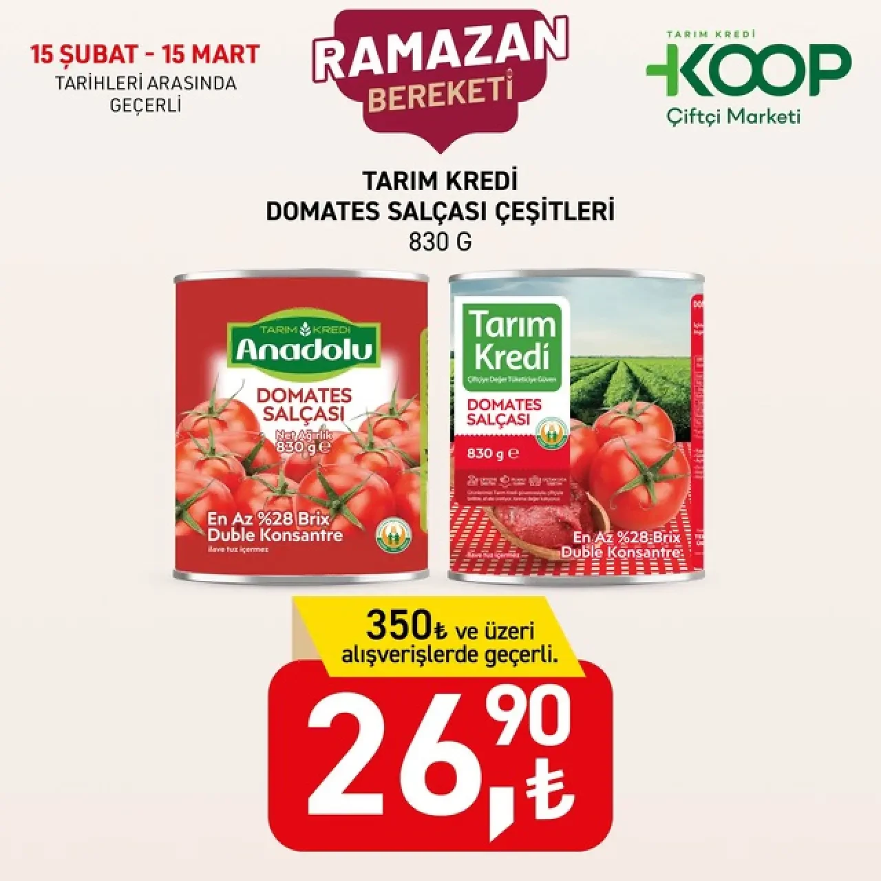 Tarım Kredi Markette Ramazan ayına özel indirim rüzgarı! 24